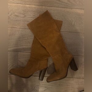 Mango Tan Suede Heeled Boots